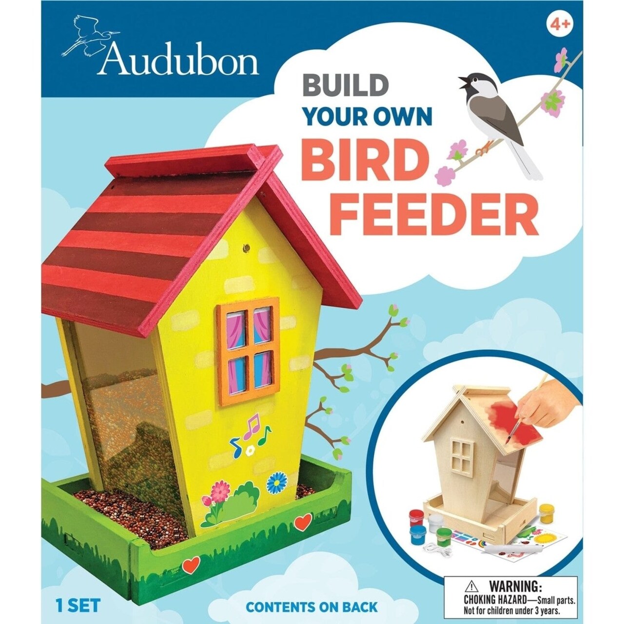 Audubon Bird Feeder Craft Kit Wood Build And Paint Set For Kids Outdoor Fun